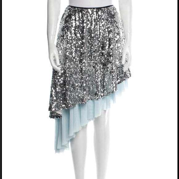 Sandy Liang silver sequins double layered skirt - Picture 2 of 5